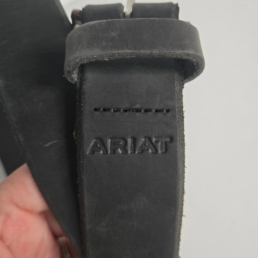 Ariat Mens Genuine Leather Belt Black Western Work Casual Size 42 A1037401